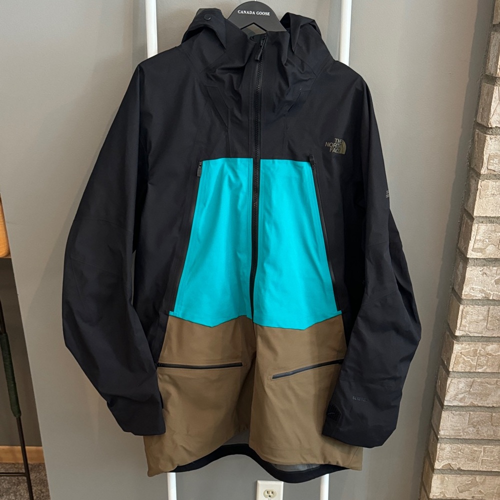 Men's North Face Black, Teal, and Brown Steep Series Performance Shell Jacket
